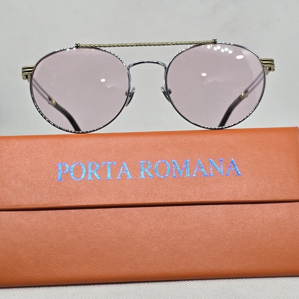 Porta Romana Blush/PINK Sunglasses with Silver GOLD Frame